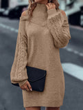 Off-the-shoulder loose mid-length sweater