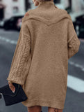 Off-the-shoulder loose mid-length sweater