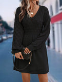 Crochet V Neck A Line Beach Dress_CWDSD11305