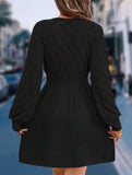 Crochet V Neck A Line Beach Dress_CWDSD11305