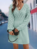Crochet V Neck A Line Beach Dress_CWDSD11305