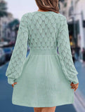 Crochet V Neck A Line Beach Dress_CWDSD11305