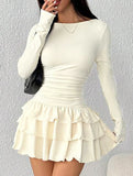Slim-fit, flattering long-sleeved dress for women_CWDSD11332