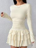 Slim-fit, flattering long-sleeved dress for women_CWDSD11332