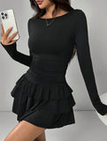 Slim-fit, flattering long-sleeved dress for women_CWDSD11332