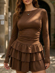 Slim-fit, flattering long-sleeved dress for women_CWDSD11332