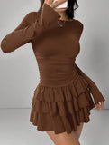 Slim-fit, flattering long-sleeved dress for women_CWDSD11332