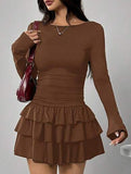 Slim-fit, flattering long-sleeved dress for women_CWDSD11332