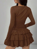 Slim-fit, flattering long-sleeved dress for women_CWDSD11332