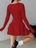 Slim-fit, flattering long-sleeved dress for women_CWDSD11332