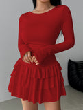 Slim-fit, flattering long-sleeved dress for women_CWDSD11332