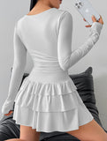 Slim-fit, flattering long-sleeved dress for women_CWDSD11332