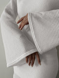 Solid color, fitted waist, elegant long-sleeved dress_CWDSD11333