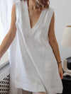 Deep V sexy sleeveless women's nightgown