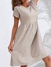 Summer chic round neck A-line dress with pockets