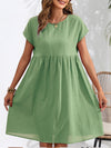 Summer chic round neck A-line dress with pockets