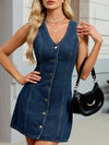 Halter Neck Loose Denim Summer Dress