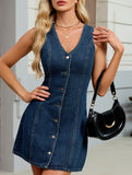 Halter Neck Loose Denim Summer Dress