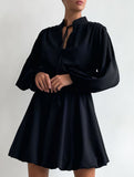 V-neck fashionable and sexy A-line dress for women_CWDSD11450