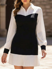 Color Block Office Bodycon Fake Two Dress_CWDSD11476