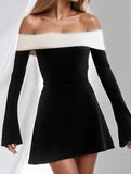 Versatile off-shoulder slim-fit waist dress for women_CWDSD11504