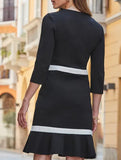 Zip Front Metal Detail Work Dress_CWDSD11546