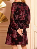 Two Piece Chiffon Printed Midi Dress_CWDSD11550