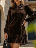 Vintage Loose Long Sleeve Solid Maxi Dress_CWDSD11605