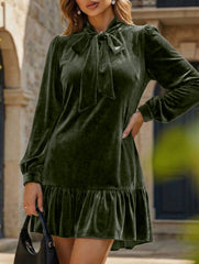 Vintage Loose Long Sleeve Solid Maxi Dress_CWDSD11605