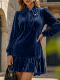 Vintage Loose Long Sleeve Solid Maxi Dress_CWDSD11605