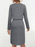 Solid Crew Neck Tie Slit Midi Dress_CWDSD11621