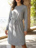Solid Crew Neck Tie Slit Midi Dress_CWDSD11621