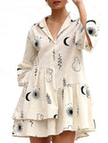 Comfortable bell-sleeved ethnic-style loose dress