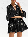 Comfortable bell-sleeved ethnic-style loose dress