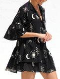 Comfortable bell-sleeved ethnic-style loose dress