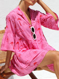 Comfortable bell-sleeved ethnic-style loose dress