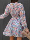 Floral Print Puff Sleeve Chiffon Dress for Women