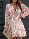 Floral Print Puff Sleeve Chiffon Dress for Women