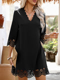 Burnout Floral A Line Dress