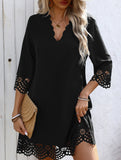 Burnout Floral A Line Dress