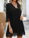 Burnout Floral A Line Dress
