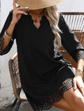 Burnout Floral A Line Dress