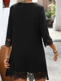 Burnout Floral A Line Dress