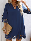Burnout Floral A Line Dress