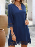 Burnout Floral A Line Dress