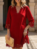 Burnout Floral A Line Dress
