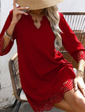 Burnout Floral A Line Dress