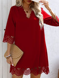 Burnout Floral A Line Dress