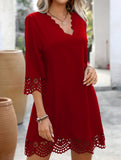 Burnout Floral A Line Dress