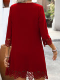Burnout Floral A Line Dress